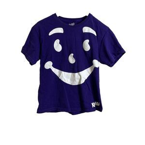 KOOL AID Purple Graphic T Shirt Youth 14/16 Short Sleeve Kool Aid Man